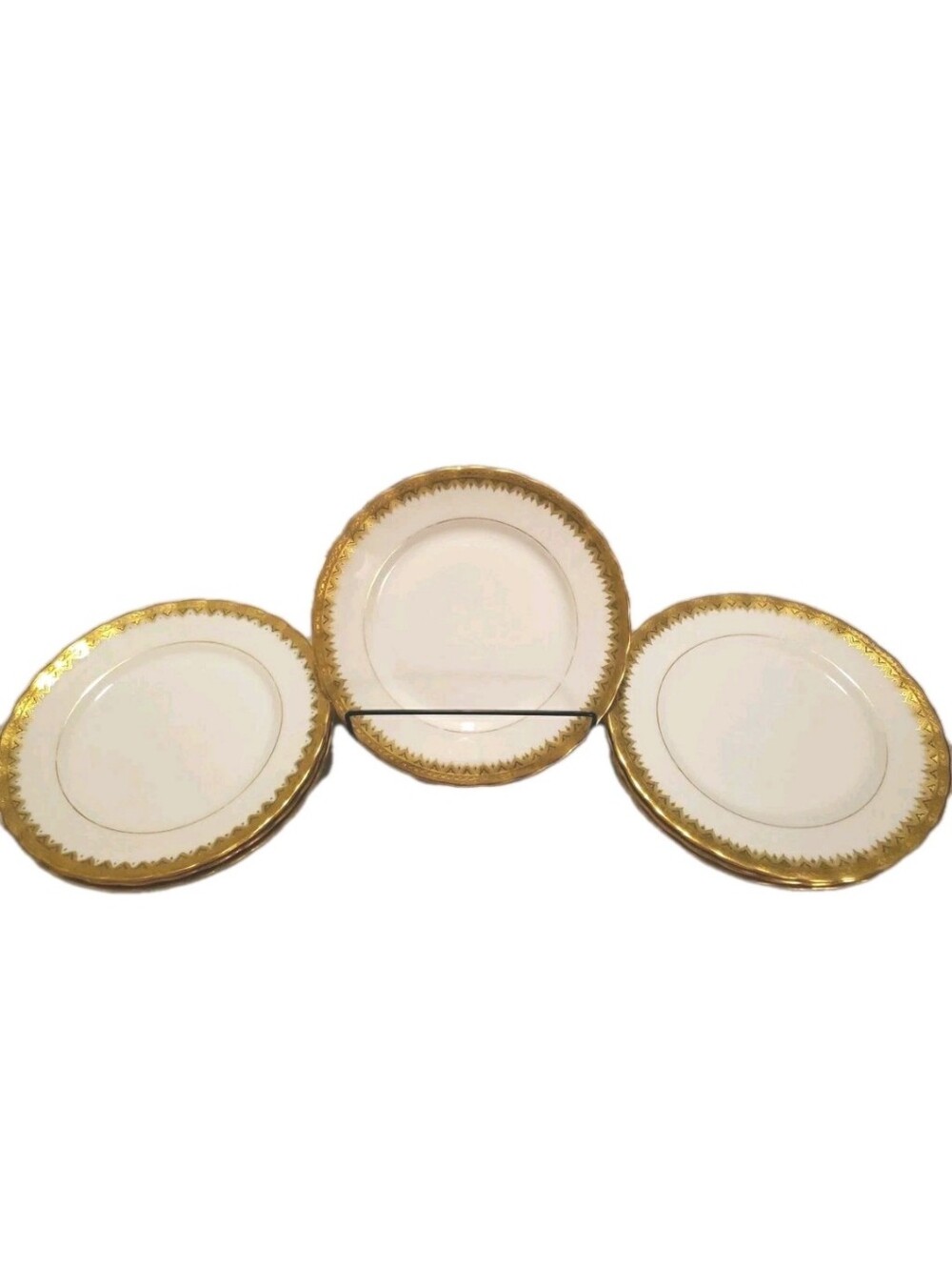 Antique Bawo&Dotter Elite Works  Limoges France Gold Trim Plates Set Of 7